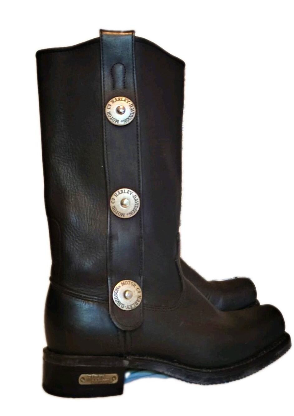Harley-Davidson Vintage Black Leather Motorcycle Boots Size 7M Oil Resistant